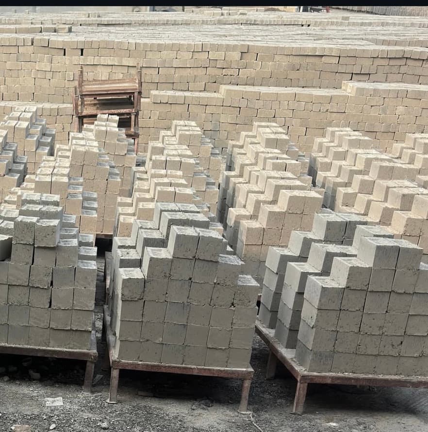 Fly ash brick wall